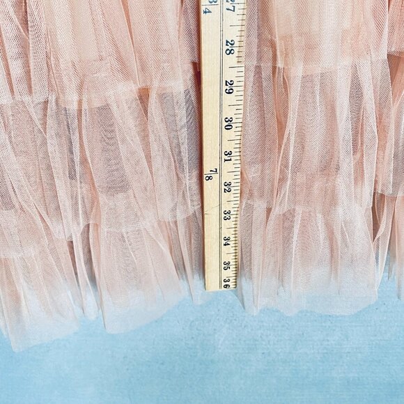 Tule Maxi Skirt Womens S Pink Western Tiered Mesh Romantic Feminine Chic - Picture 6 of 11
